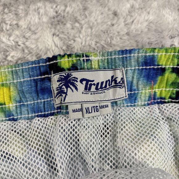 Trunks Surf & Swim Tie Dye Swim Trunk 17" Mens Size XL Blue Yellow NWT - Picture 7 of 8